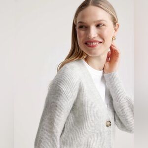 Quince Women's Baby Alpaca-Wool Cropped Cardigan - light grey